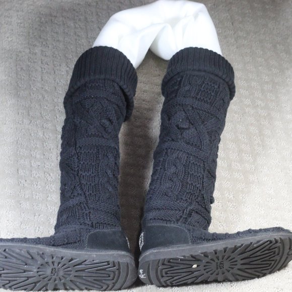 Ugg (Australian) Size 6 Black Cardy Sweater Knit Boots - Picture 4 of 6